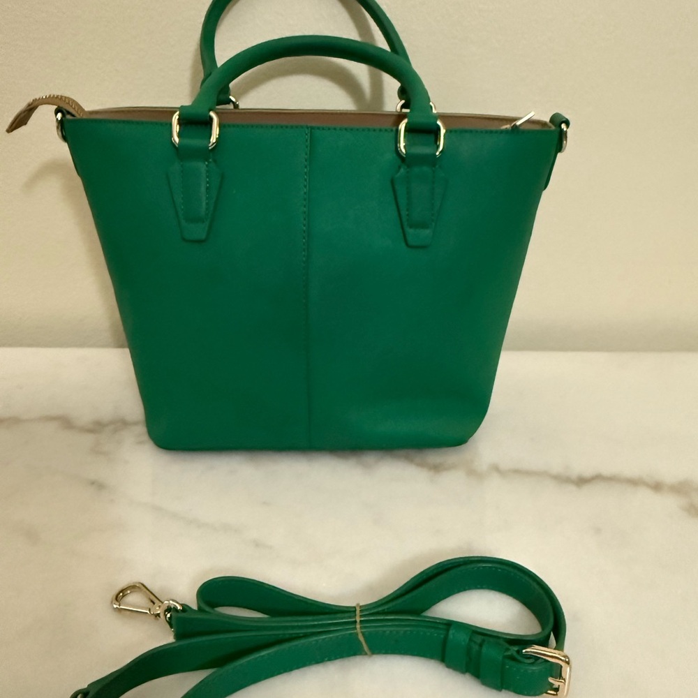 Donna Karan  Green Tote with Gold Accents - Picture 3 of 7